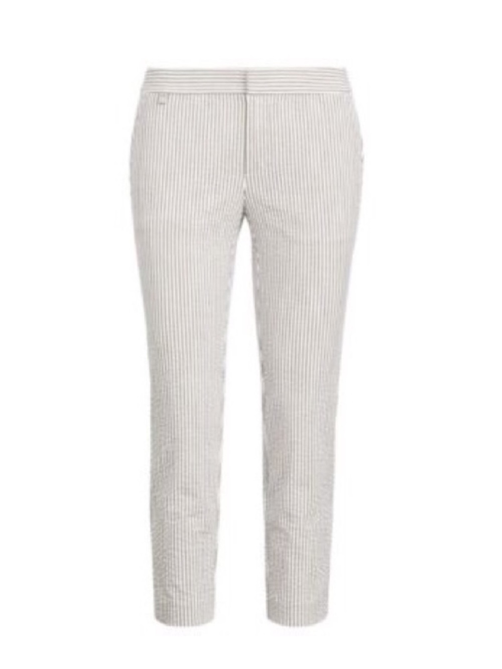 NWT $135 RALPH LAUREN Seersucker Ankle Pant Grey & White Size 16W - Picture 7 of 10